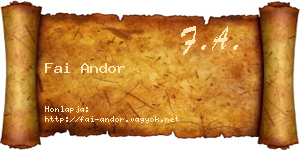 Fai Andor névjegykártya